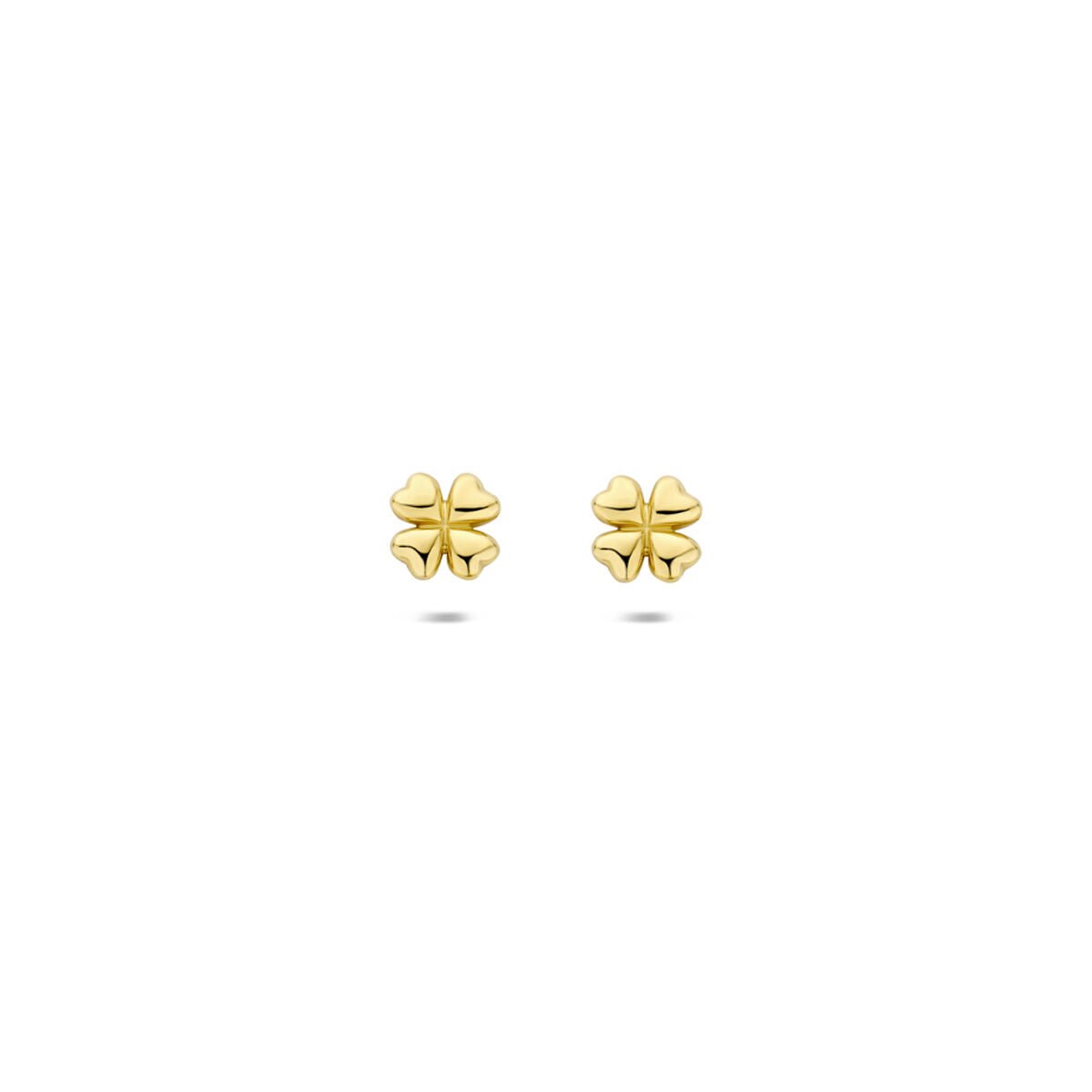 14K Geelgouden oorknoppen klavertje 3,5 mm - 4035625