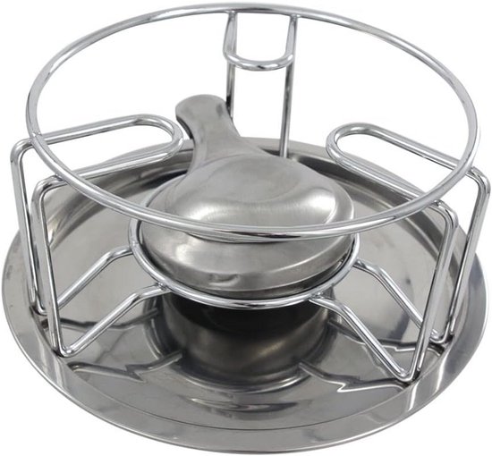 Chromen Rechaud met Brander voor Fondue en Warme Gerechten