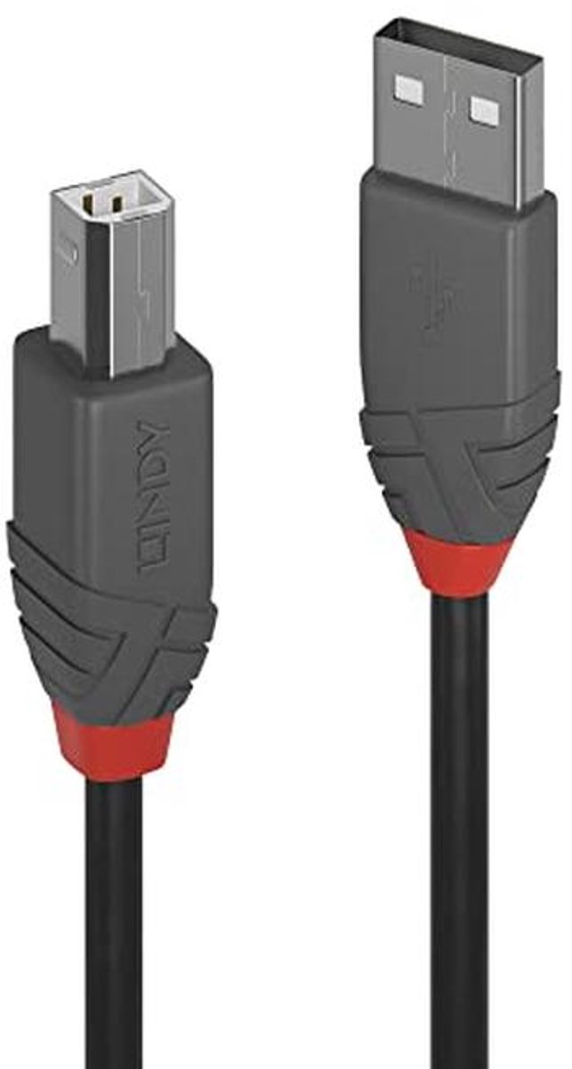 5 m USB 2.0 Type A naar B Kabel - Antraciet Kleur