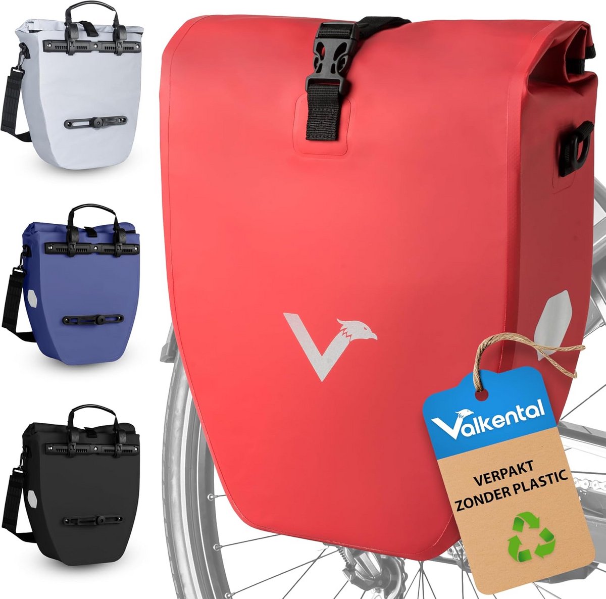 Grote Waterdichte Fietstas - 20L Capaciteit met Reflectoren