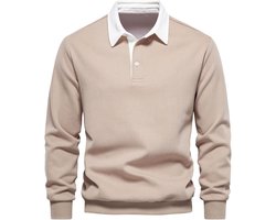 MakingDa Heren polo hals sweatshirts lange mouw casual trui sweatshirt effen kleur winter warme trui top