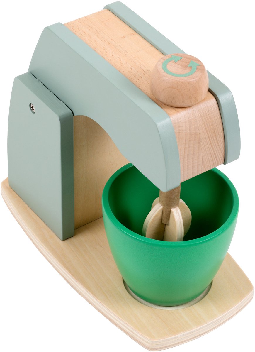 Educo Mixer Speelgoed keuken accessoires - 22,5x12,5x22cm - Speelgoed keukengerei - Houten speelgoed - Speelgoed Mixer voor keukentje - Incl. Kom en draaiknop - Vanaf 3 jaar
