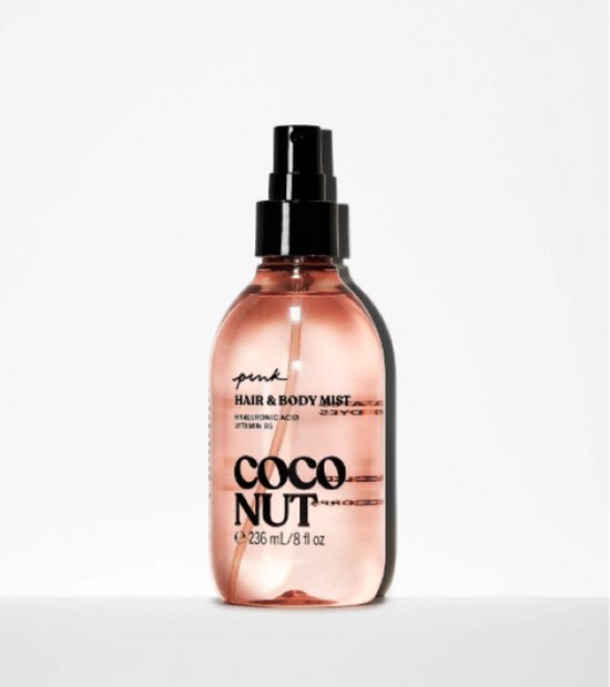 Victoria’s Secret Coconut Hair & Body Mist 236ML – Alcoholvrije Hydraterende Geur met Hyaluronzuur & Vitamine B5