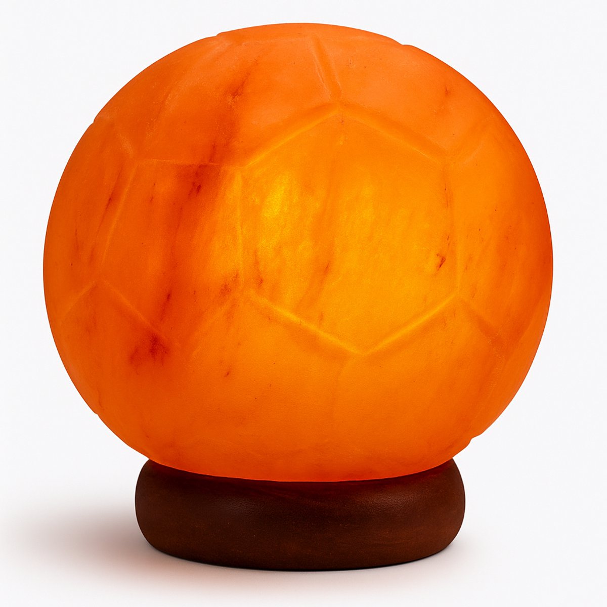 Zoutlamp – Himalayazout Voetbal Lamp – Tafellamp / Sfeerlamp – 20 cm – ca. 4–5 kg – Met Dimmer