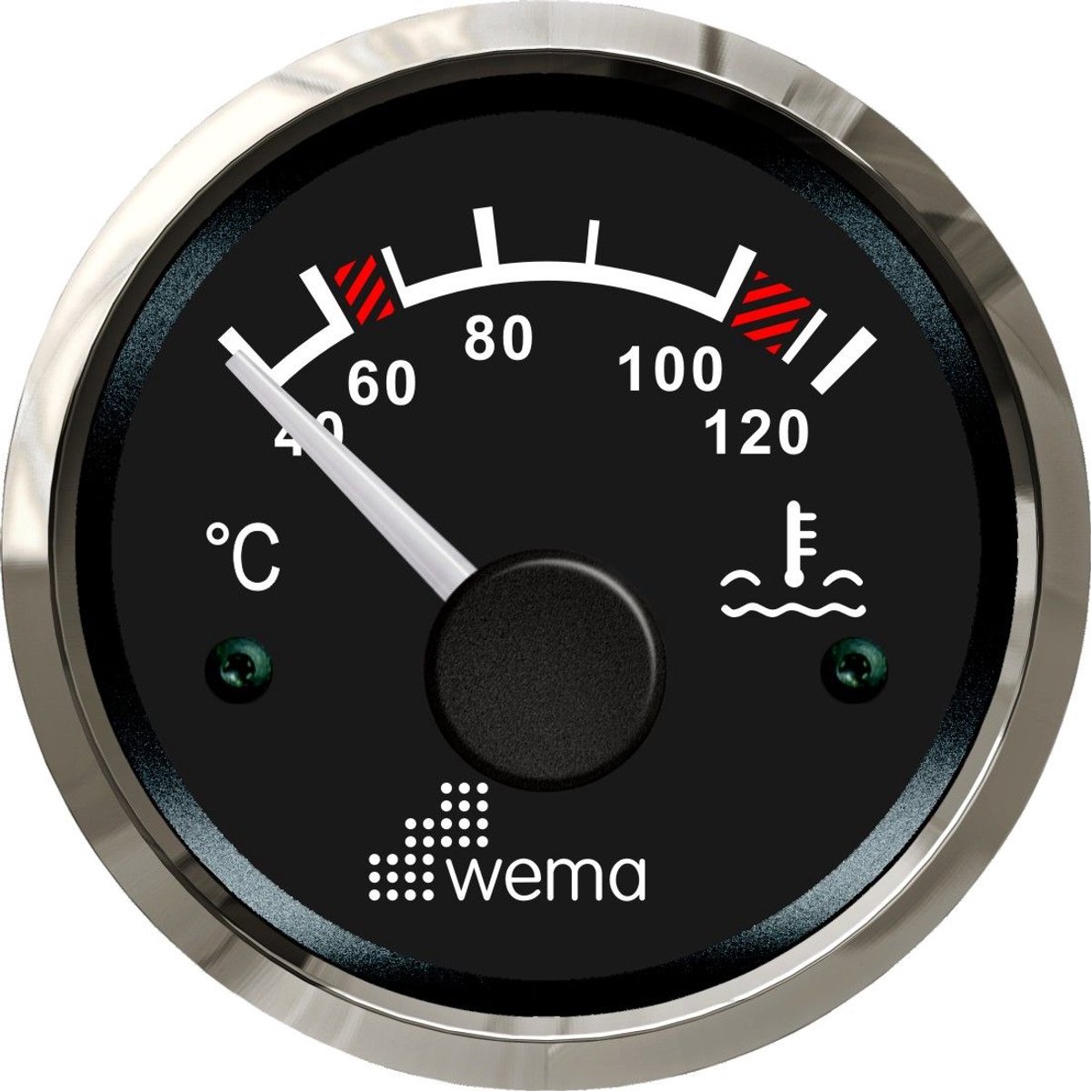 Wema - Silver serie watertemperatuur - Zwart - Watertempratuurmeter