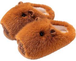 Pluche dierensloffen voor dames en heren - donker