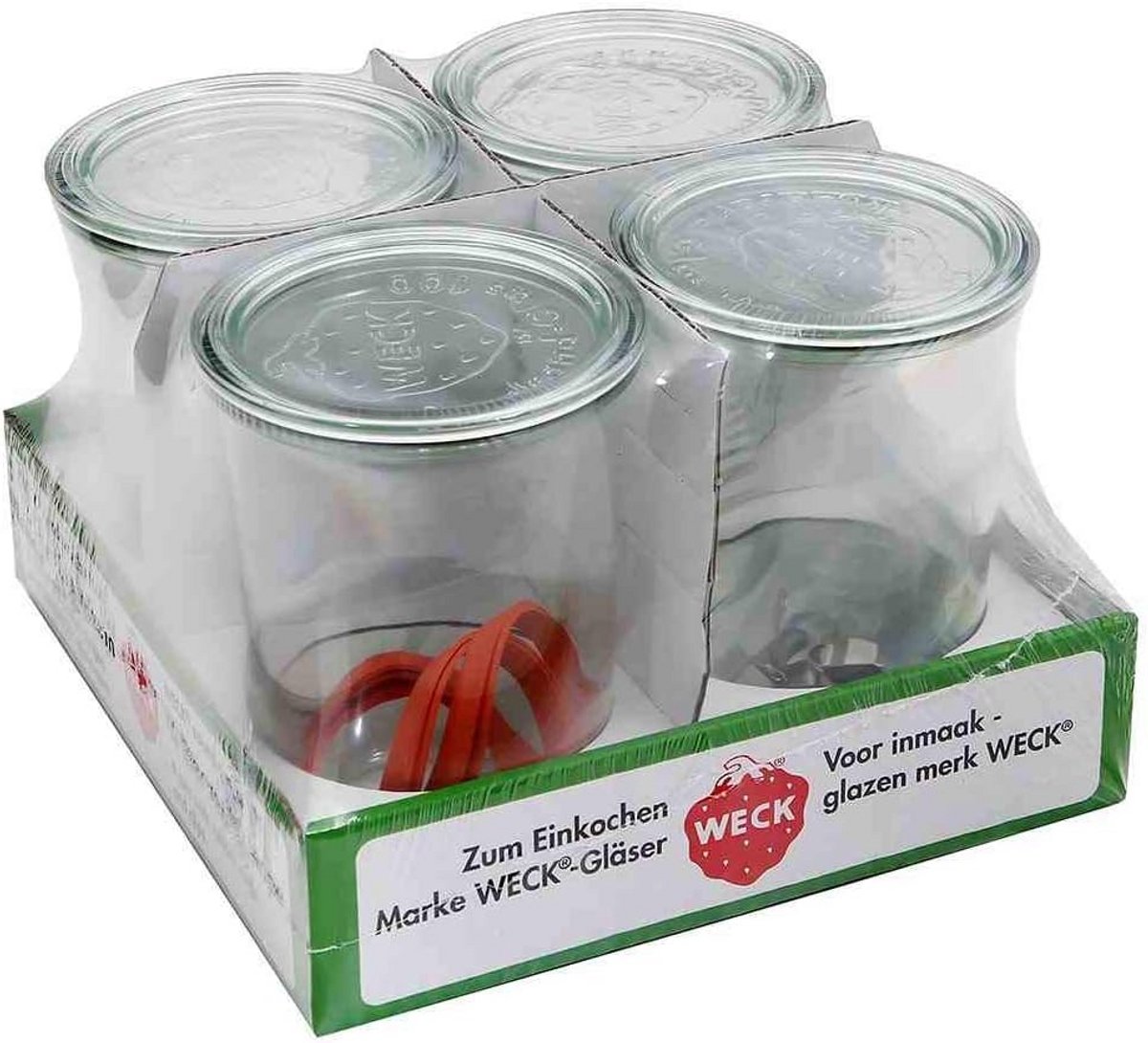 Ronde Weckpot 0,75L met deksel - Set van 4