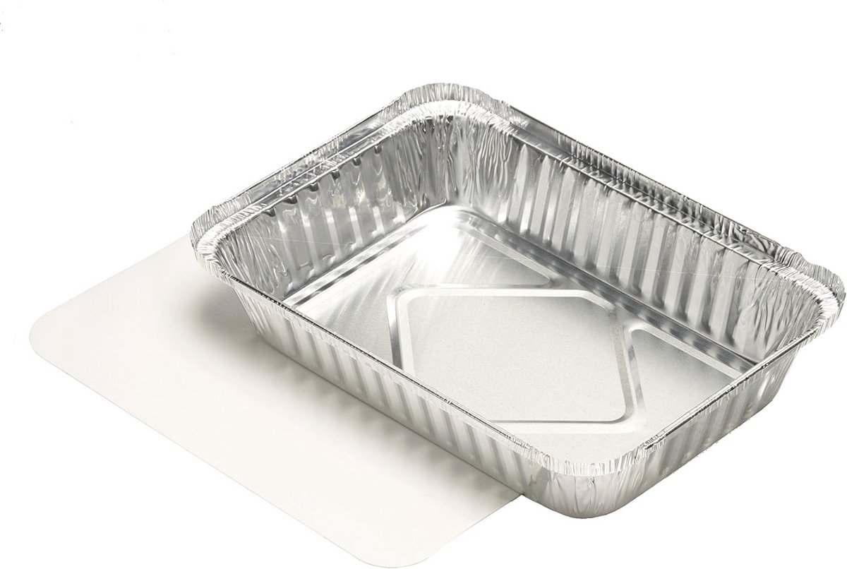 Aluminium schalen vierkant 21,4 x 15 x 4 cm - 25 stuks