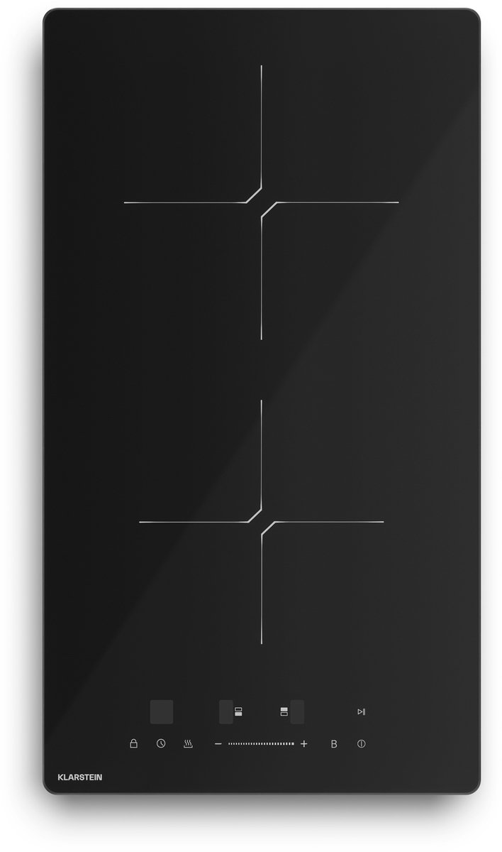 Klarstein Inductiekookplaat PowerGlide - 2-zone inbouw inductiekookplaat, 3500 W boost, touchslider, timer, kinderslot, restwarmte-indicator, keramisch glas, 30 cm, zwart - Induction Hob - Inductie Kookveld