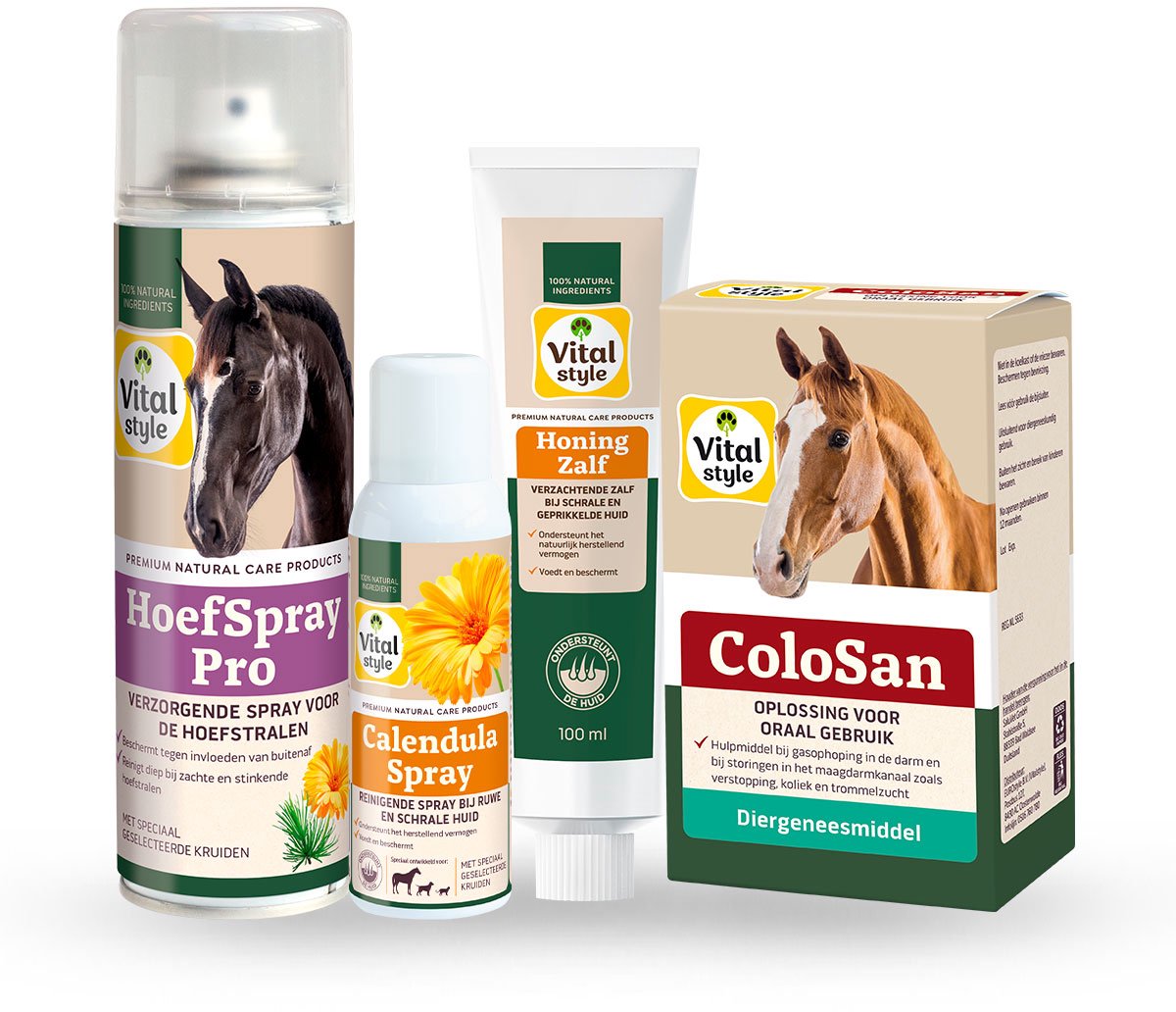 Vitalstyle EHBO Bundel - Paard - alle EHBO-musthaves voor je Paard - voor de Huid, Hoeven en bij Koliek
