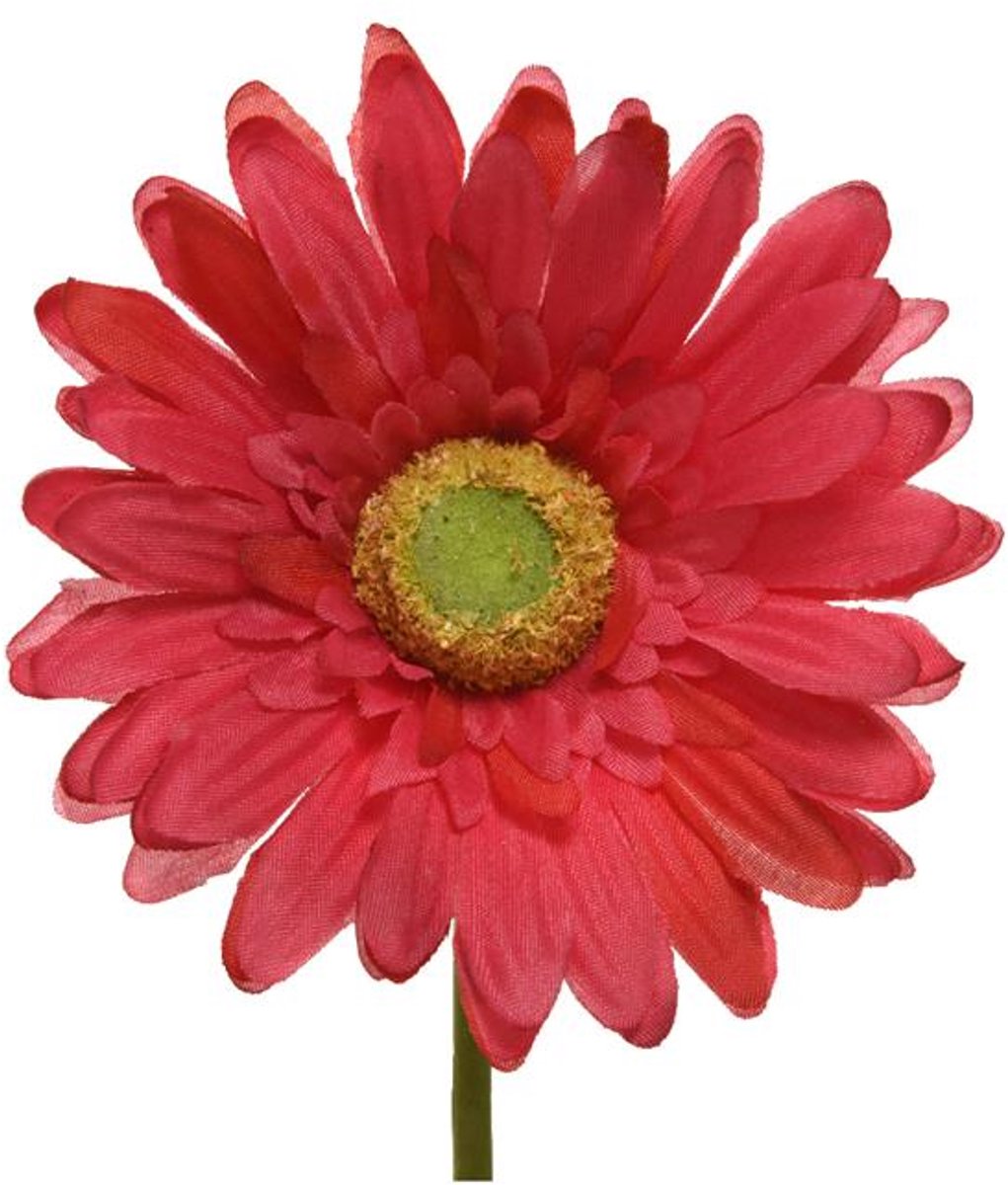 zijden gerbera op steel Fuchsia 50cm