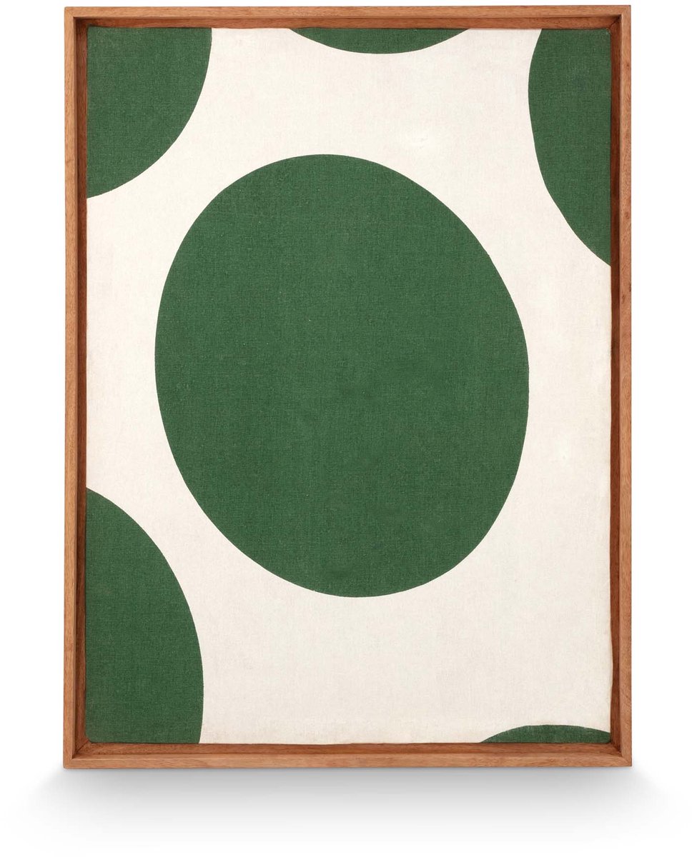 Wanddecoratie - Stippen - Ornament van Hout - Donkergroen - 60x80cm