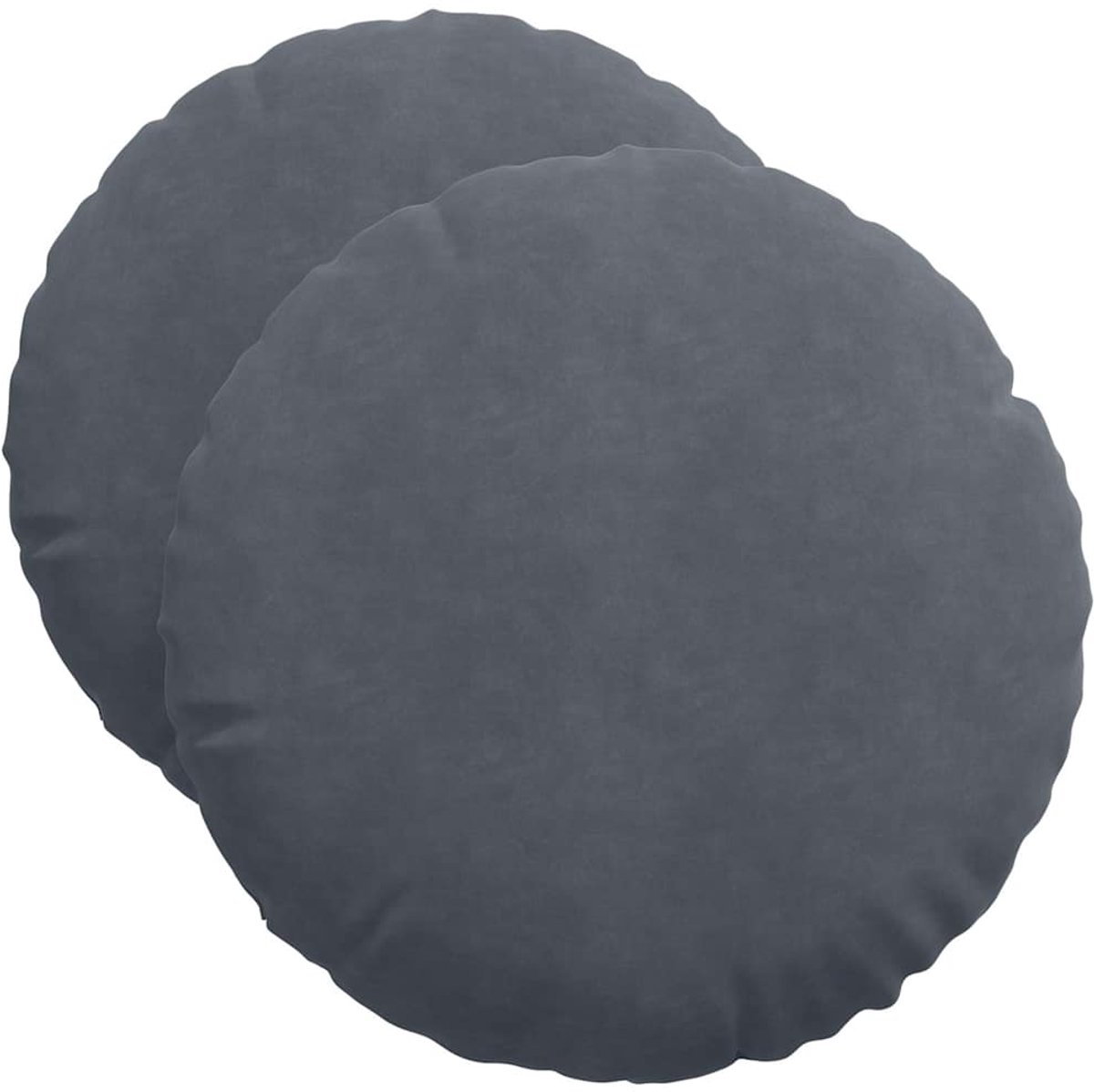 vidaXL Zitkussens - 2 - st - Fluweel - Donkergrijs - Diam. - 50 - x - 19 - cm