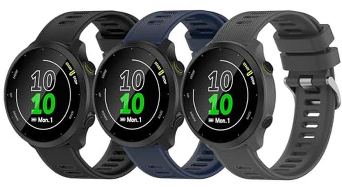 Verstelbare Siliconen Horlogeband 20mm voor Smartwatches - Vervangband voor Diverse Modellen
