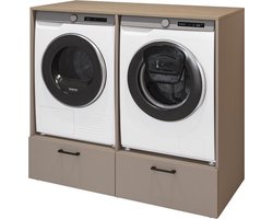 Trendmeubel - Mielo Wasmachine en droger ombouw - Met lade - Beige