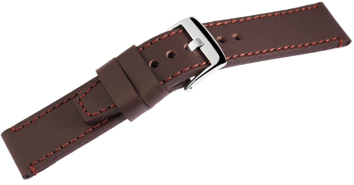Steinmeister Steinmeister heren vervangende armband LB0038 Horlogeband van echt leer, donkerbruin, 18 mm - 24 mm