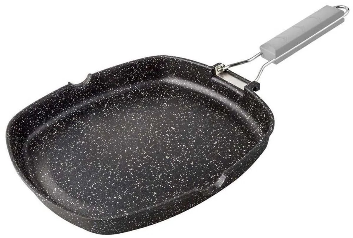 Supreme Opvouwbare Gladde Handgreep Voor Stenen Grill 28 Cm Zilver