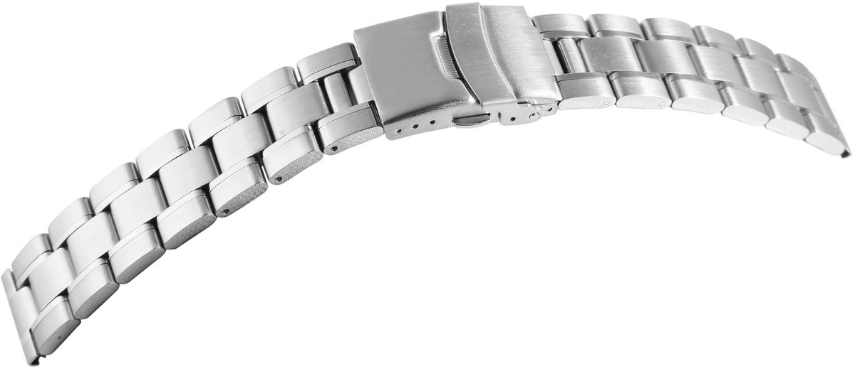 Steinmeister Steinmeister heren vervangende armband 8100129 Horlogeband van roestvrij staal, zilverkleurig, 18 mm