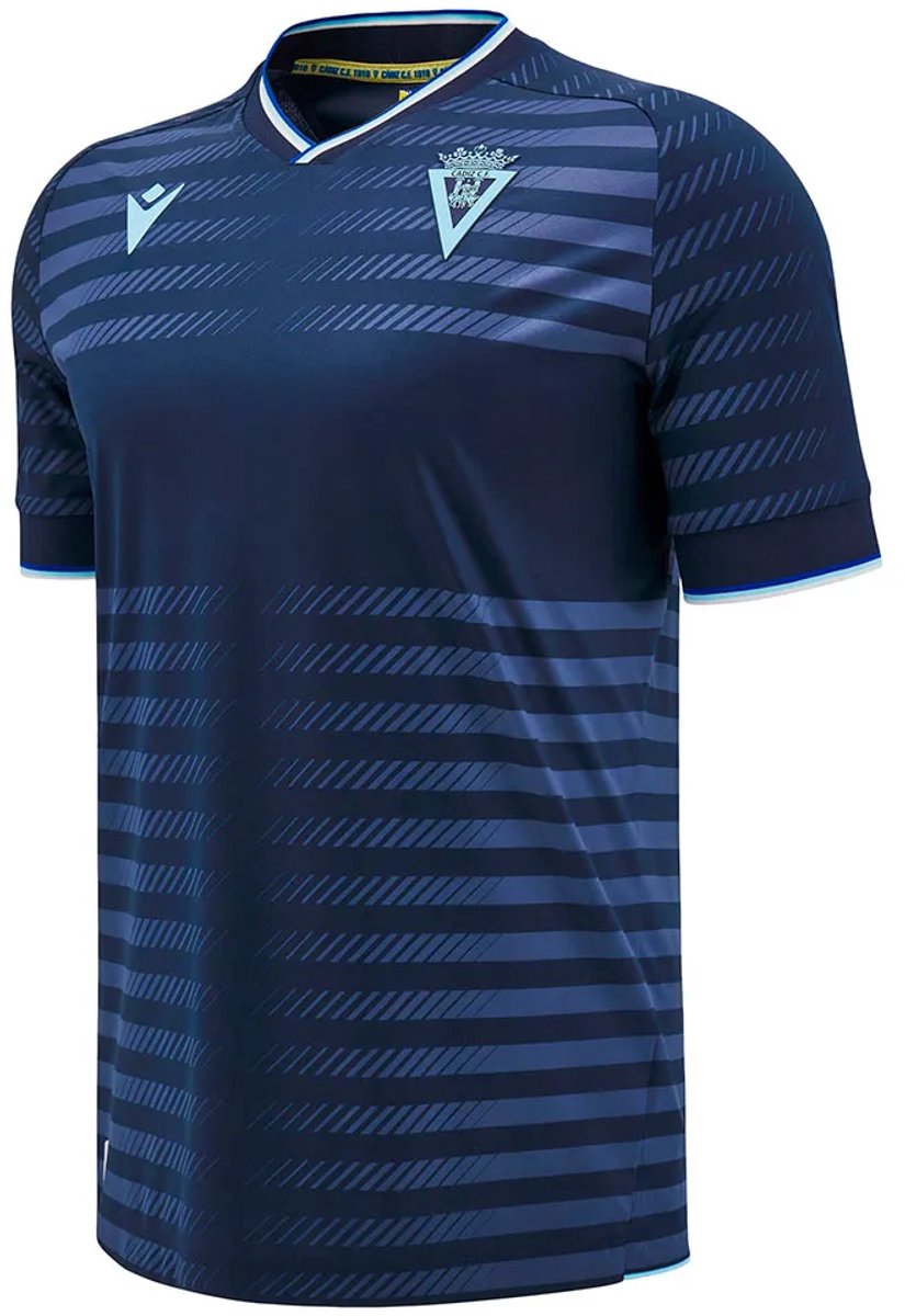 Macron Cádiz Cf 24/25 Derde Korte Mouw T-shirt Junior Blauw 13-14 Years Jongens