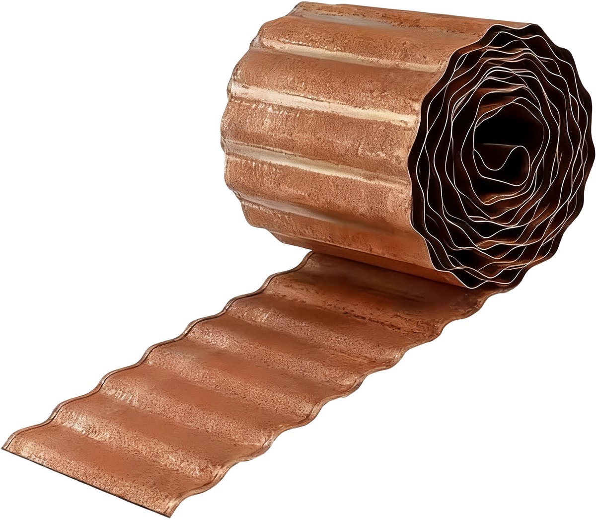 Borderrand - 5 meter - staal - flexibel - bruin