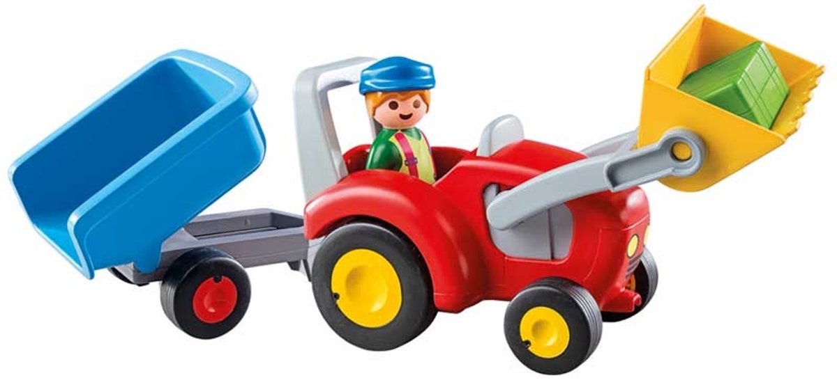 PLAYMOBIL 1.2.3 Boer met tractor en aanhangwagen - 6964 — afbeelding 5