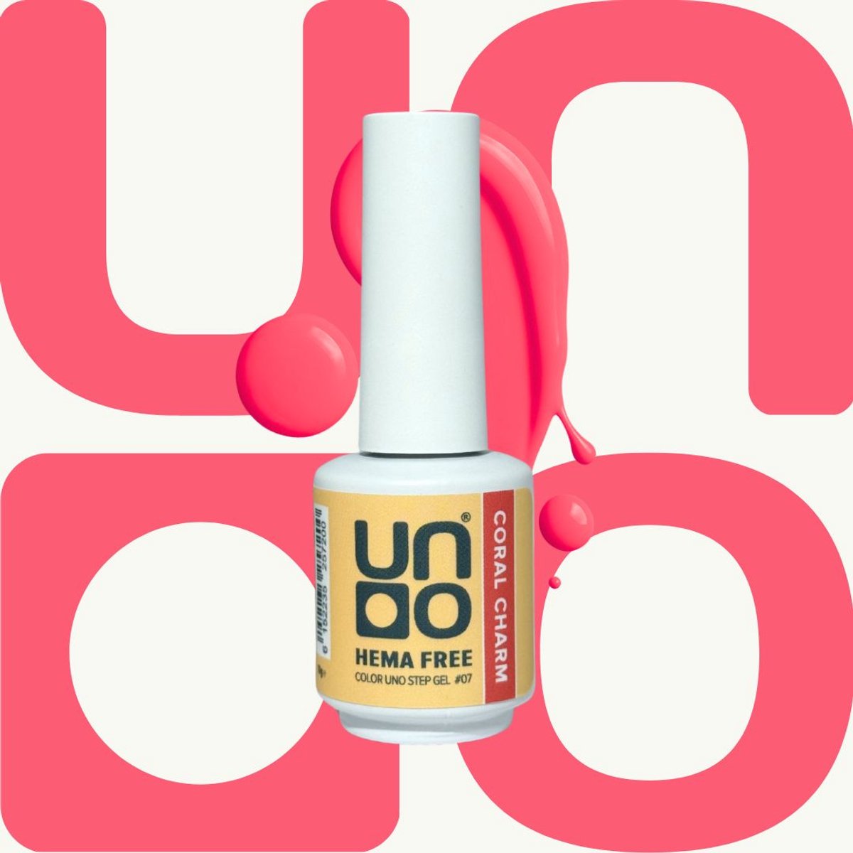 UNO One Step Gel – 3-in-1 Gellak – Base + Kleur + Top in één – HEMA-vrij –Coral Charm (koraal) – 10g