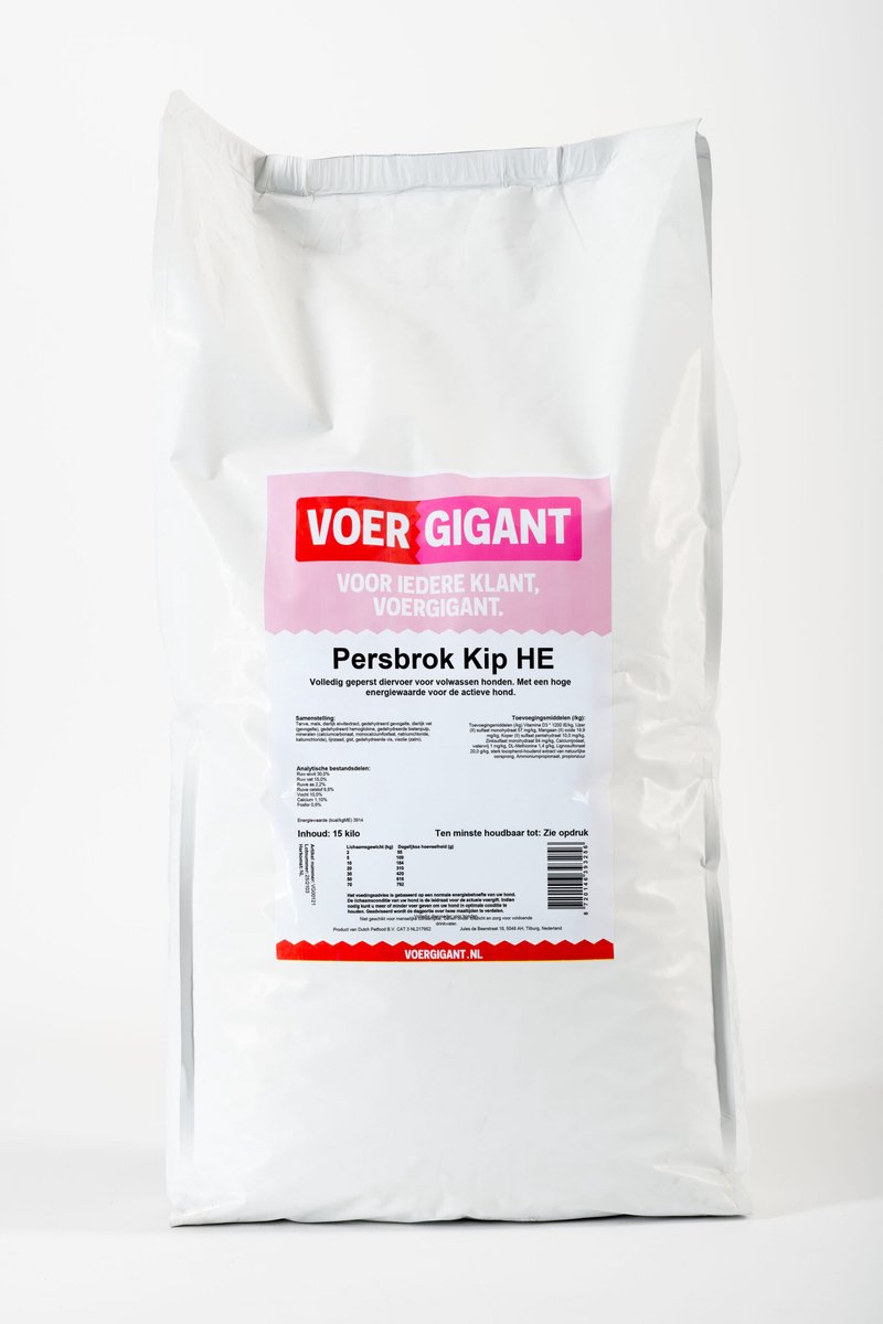 Voergigant Voergigant - Hondenvoer - Kip High Energy - 15 kg