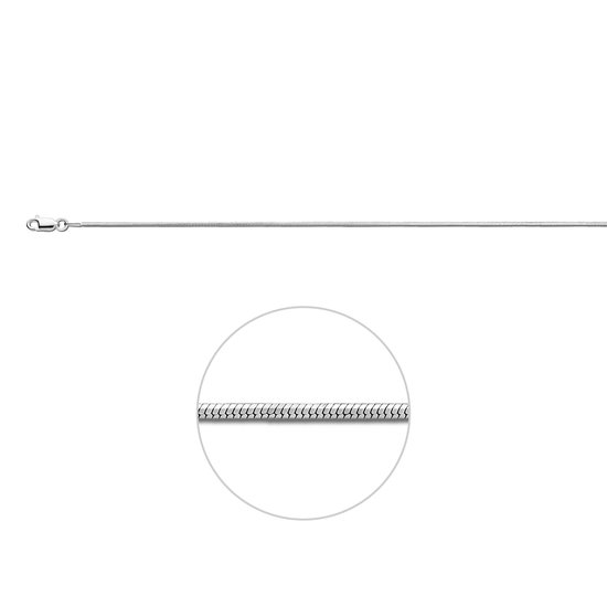 GLAMS - Collier Serpent à huit faces 1.0 mm - Argent