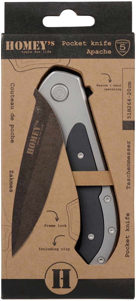 Homeij Apache Zakmes - 20cm - G10 - Linerlock