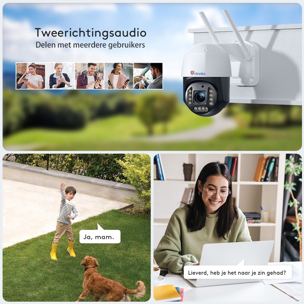 Ctronics 4K 8MP Beveiligingscamera Buiten - Smart Mens/Auto Detectie - Autotracking - Buiten Camera met Nachtzicht Kleuren - Tweeweg Audio - IP66 Waterdicht (Wit) – foto 8