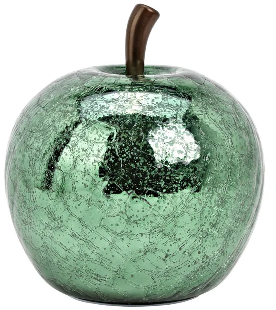 Appel met 30 LED's gemaakt van glas, metallic groen (B/H/D) 22x24x22cm met 6/18 timer op batterijen 3xAA niet inbegrepen