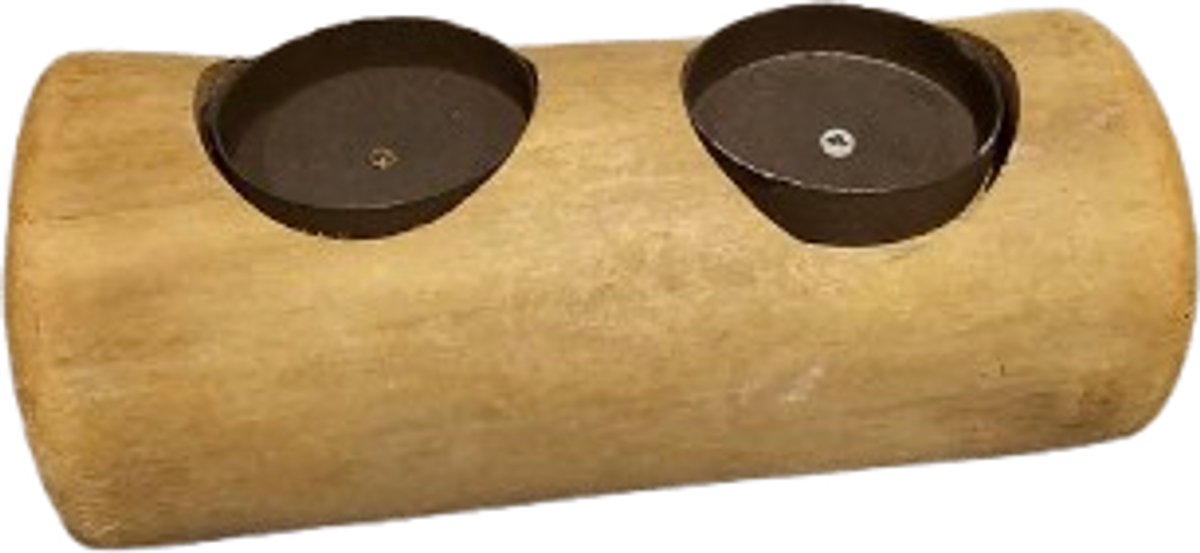 Waxinehouder boomstam hout decoratie cadeau landelijk natuur