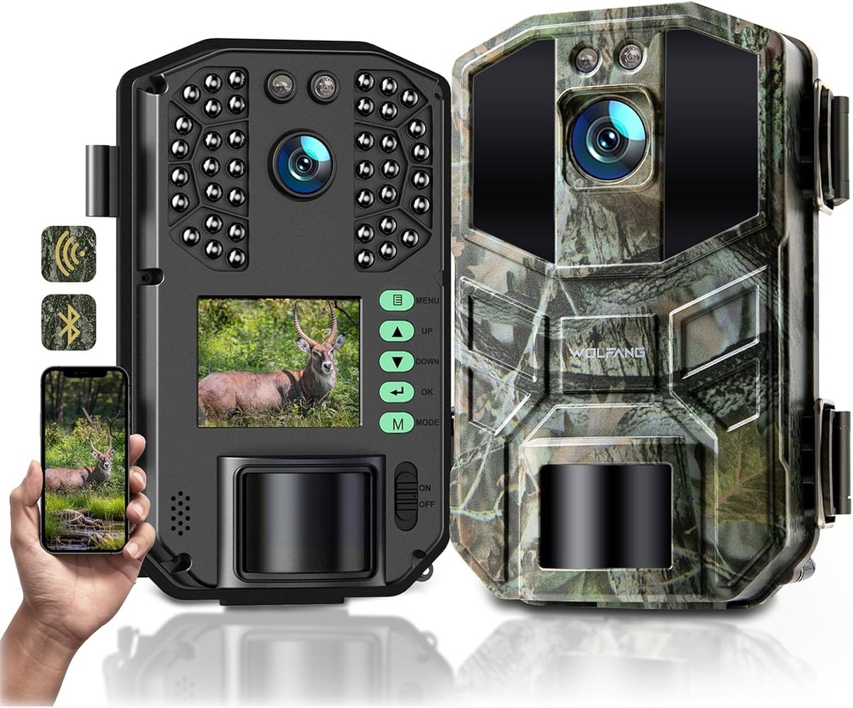 LeeuwenChoice® Wildlife Camera IP66 Waterdicht - Wildcamera - Nachtzicht - 4K - HD - Wifi, Bluetooth, Trail Camera