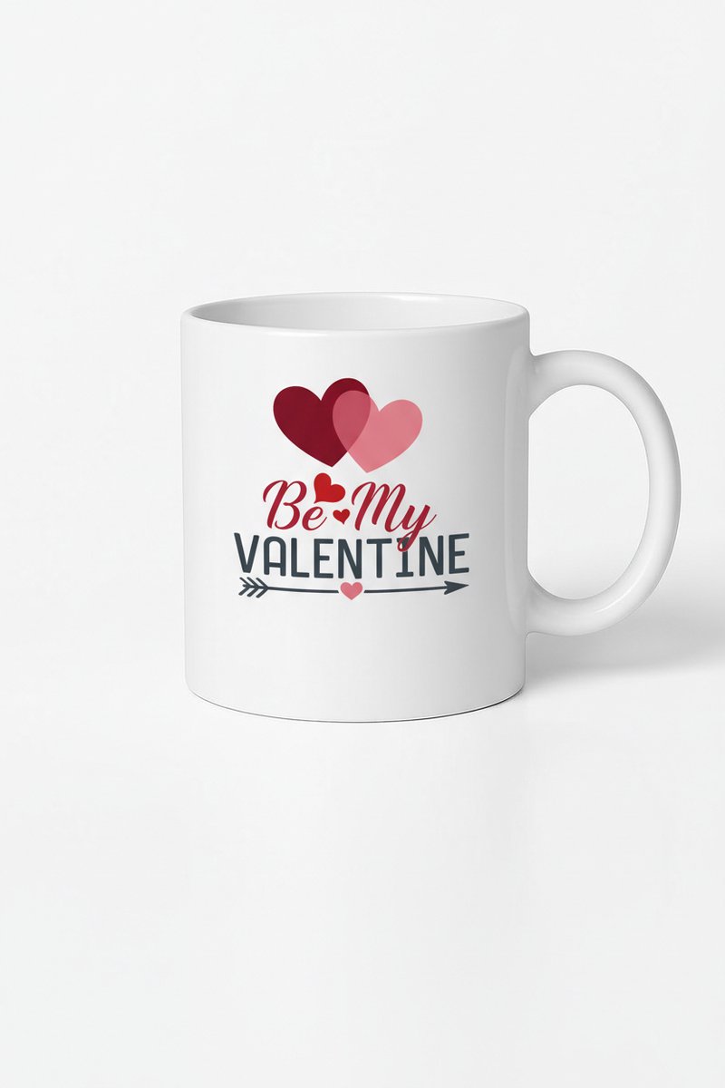 Valentijn Mok Be My Valentine - Romantisch Cadeau met Hartjes Design