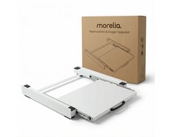 Morelia® Tussenstuk Wasmachine en Droger - Stapelkit Wasmachine Droger - Universeel - Uitschuifbare werkblad - Wit