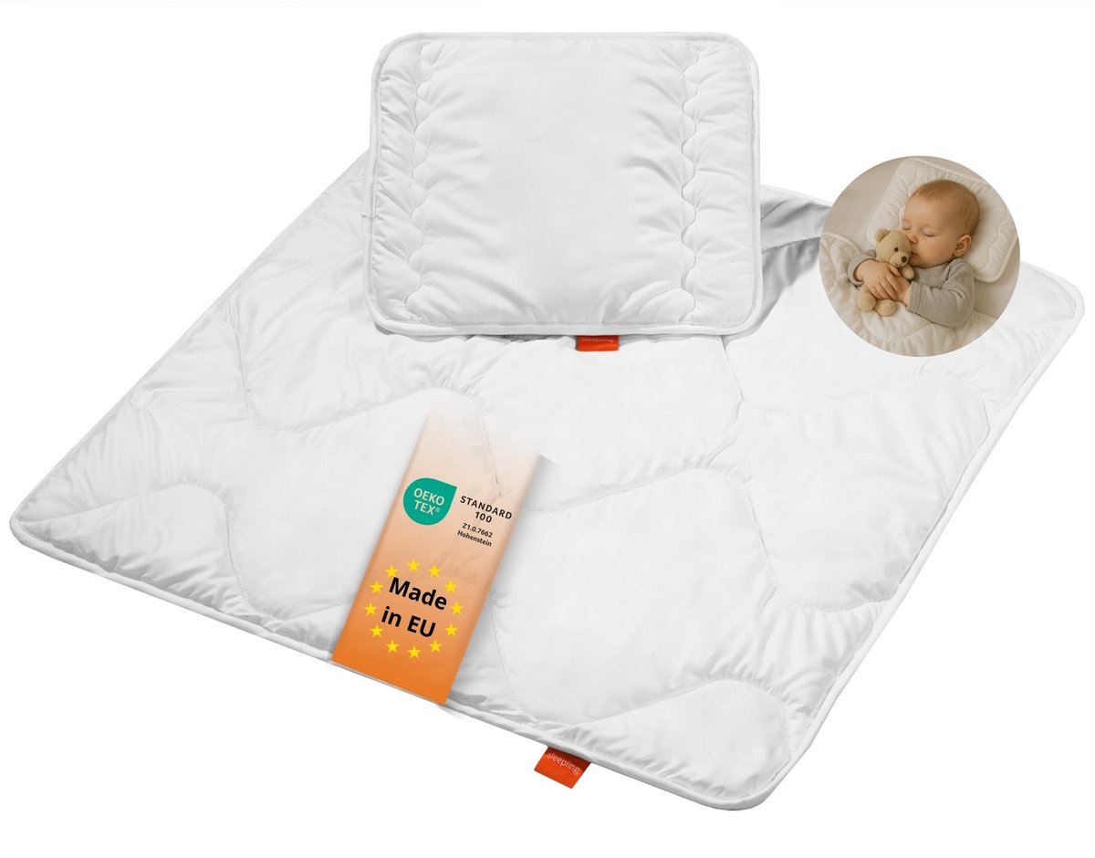 Dekbedje voor baby‘s en kinderen; incl. hoofdkussen; wit