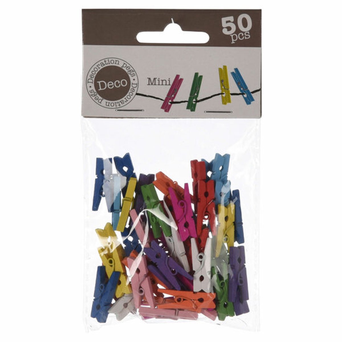 Mini fotoknijpertjes/kaartknijpertjes hout - 50x stuks - 2,5 cm - Kerstkaart knijpers