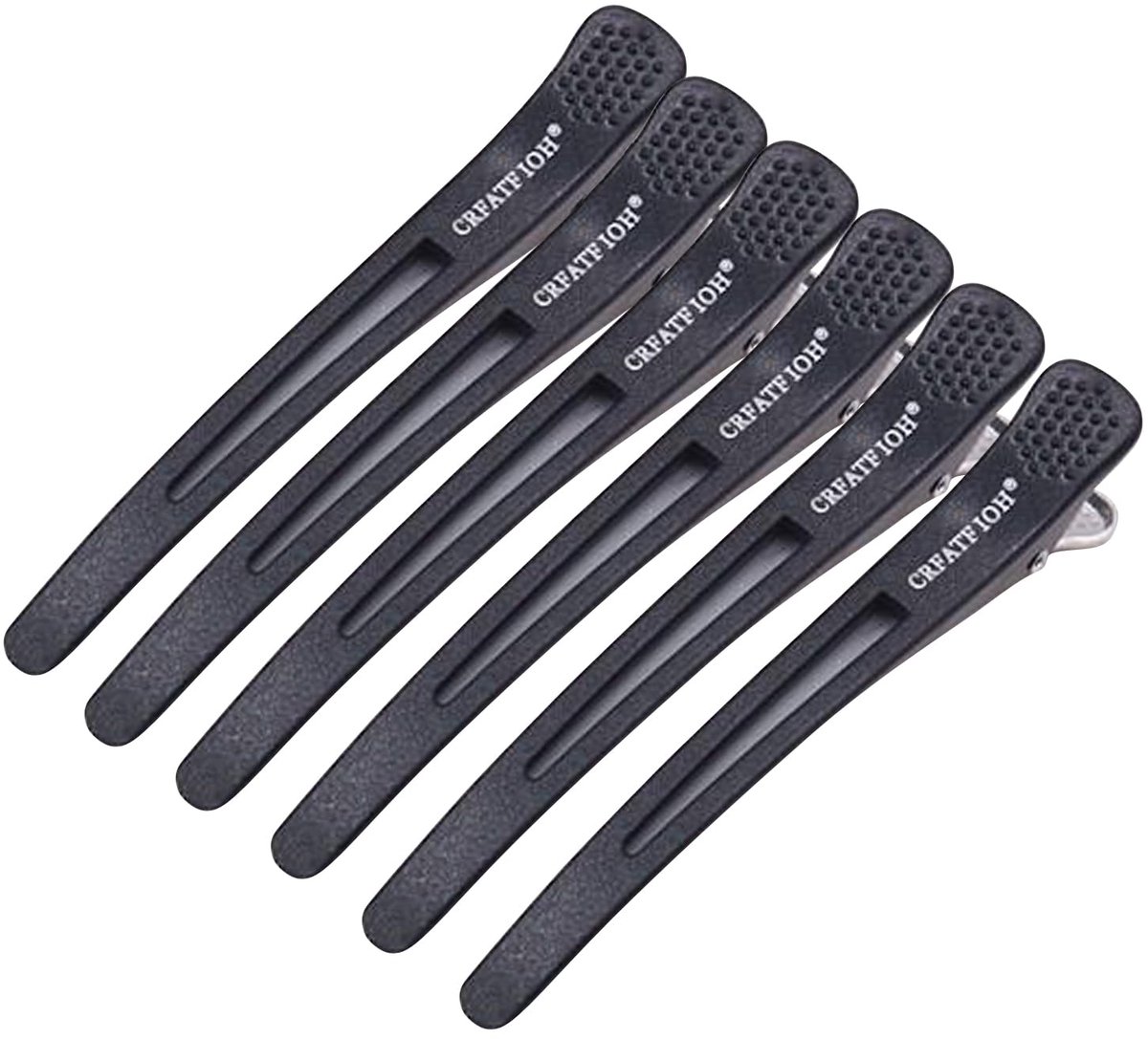 YYchan Haarspeld - Platbek Haarclip - Professionele Haarspeld - 6 stuks - Zwarte Klemmen - Professionele Kappers Haarklemmen