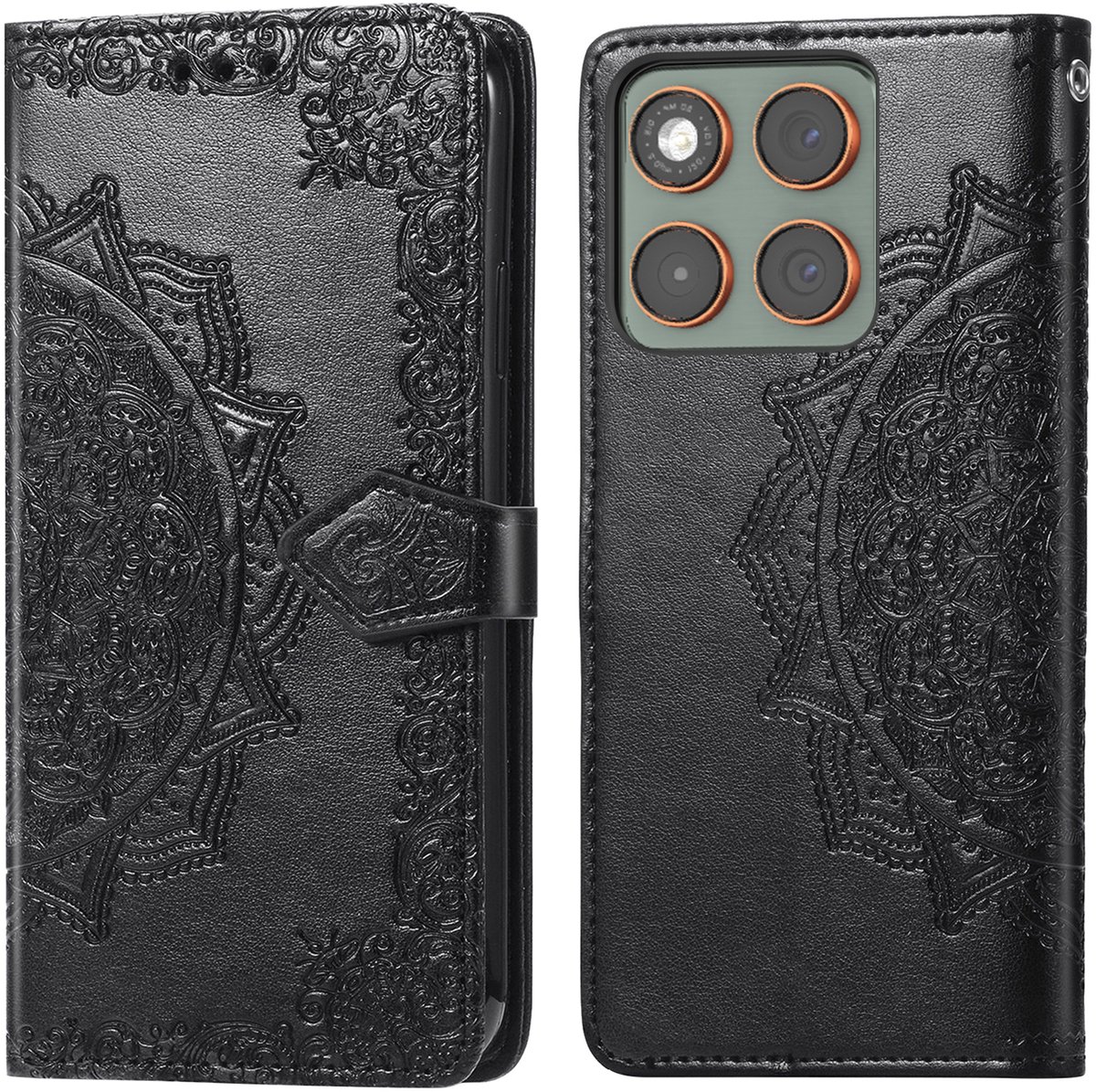 imoshion Hoesje - Geschikt voor Motorola Edge 70 - Mandala Bookcase - Zwart