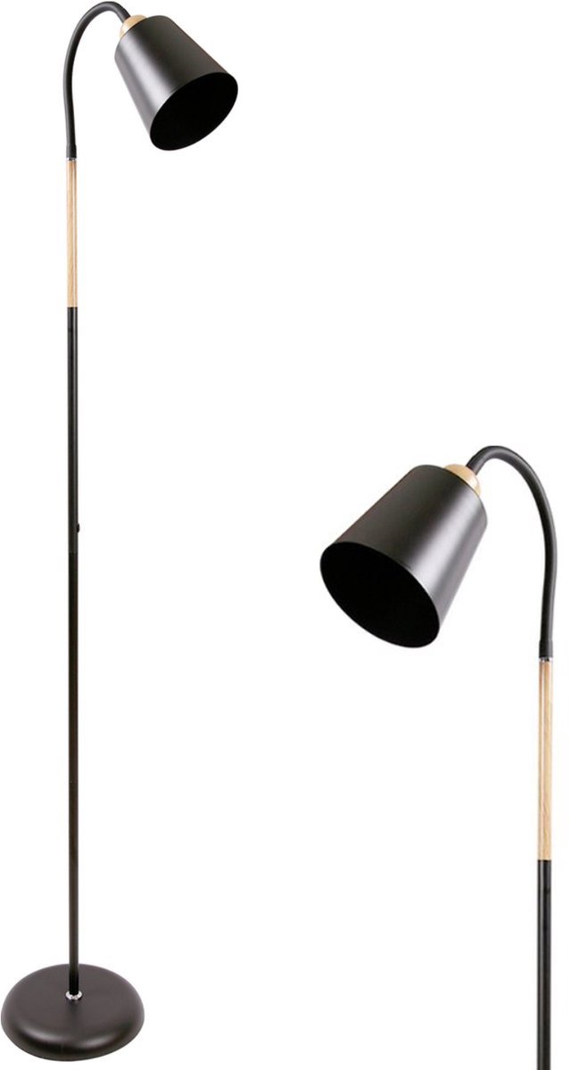 ANTEN Vloerlamp Grijs - Staande Lamp - Staande Lamp met Leeslamp - Geïntegreerde LED 20W+7W 2750Lm - met Afstandsbediening - Dimbaar - Voor Kantoor en Slaapkamer