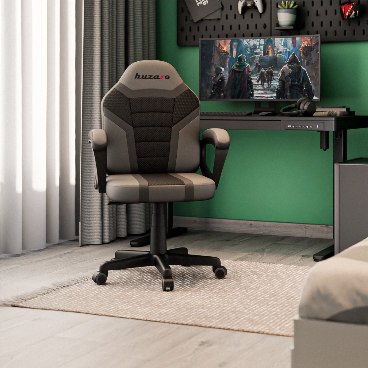 Huzaro - Ranger 1.0 Grey Mesh -Gamestoel voor kinderen - afbeelding 3