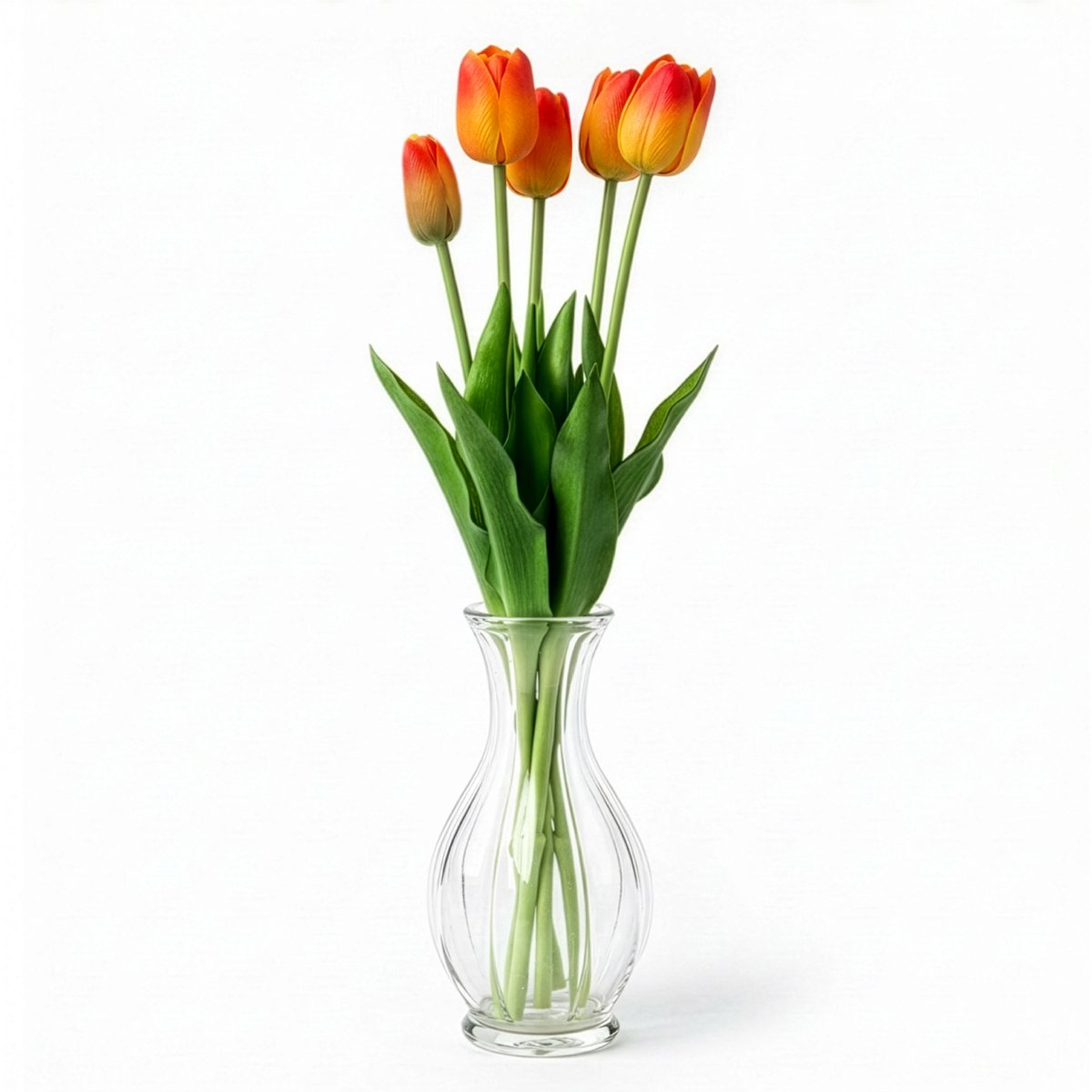 DIVERZA Kunstbloemen – Real Touch Tulpen – Levensechte Kunstbloemen – Decoratie & Cadeau – Oranje