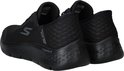 Zwarte Skechers Go Walk Instappers, gezien vanaf de achterkant.