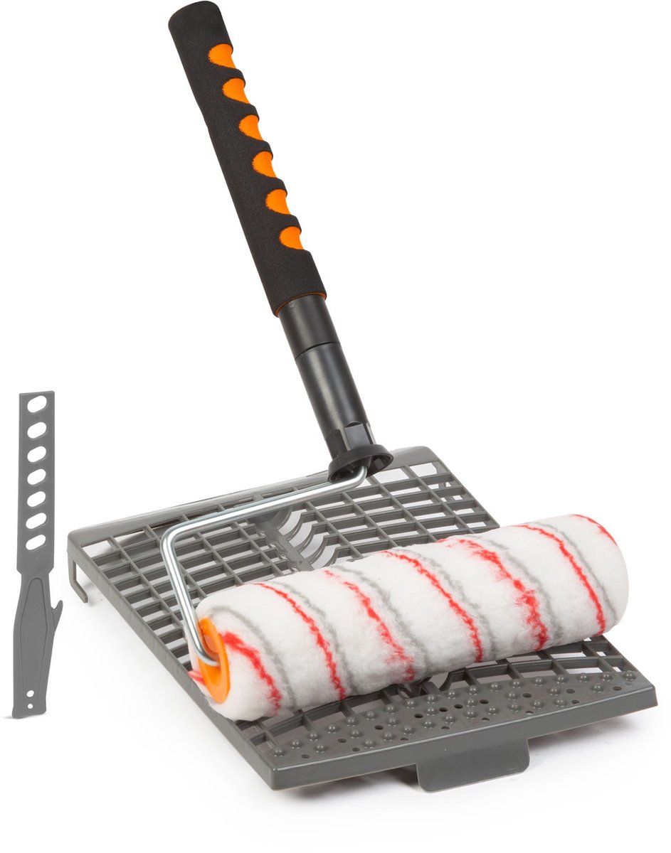 Muurverf Verfroller Set Met Telescoopsteel – 4-Delig – Inclusief Verfroller, Verfrooster En Verfrolbeugel – Voor Latex- En Dispersieverf [11182]
