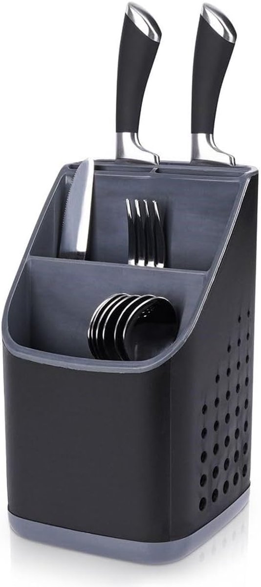 Compact Zwart Bestekafdruiprek – Organizer & Houder Voor Keukengerei