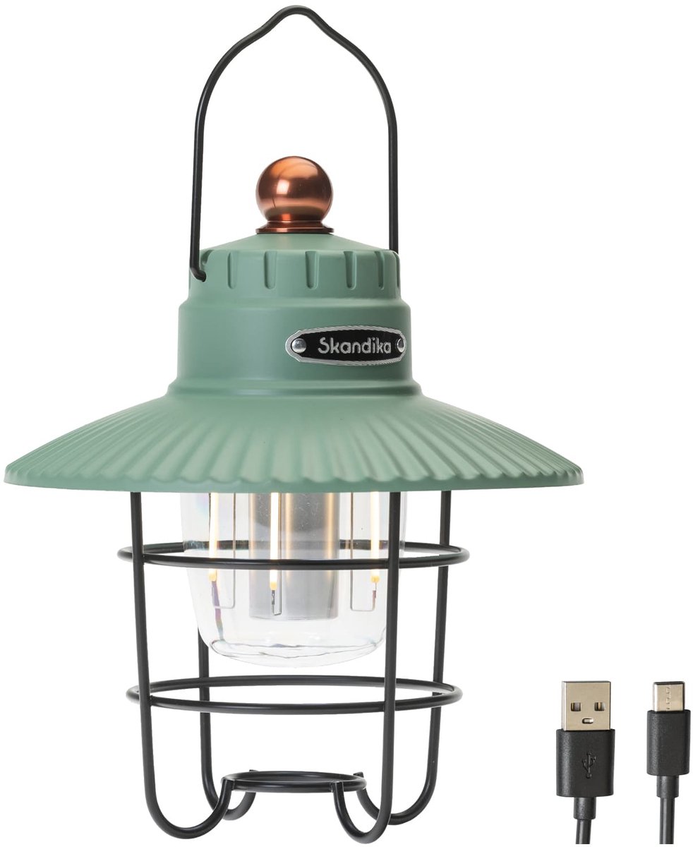 Skandika Soroya LED campinglamp in retrostijl - Verstelbare lichtkleur, dimbaar, 2000 mAh accu, 500 lumen | Ideaal voor camping, tuin, outdooractiviteiten
