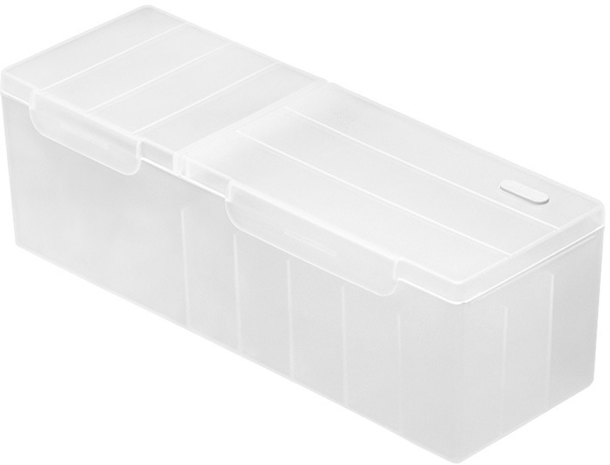 Transparante kabelorganizer - Stapelbare kabelopbergdoos voor bureaulades, kantoor en thuis.