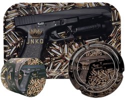 Grinder + Rolling Tray XXL + Asbak – 3-delige Set – Gun Art Design - JNKO