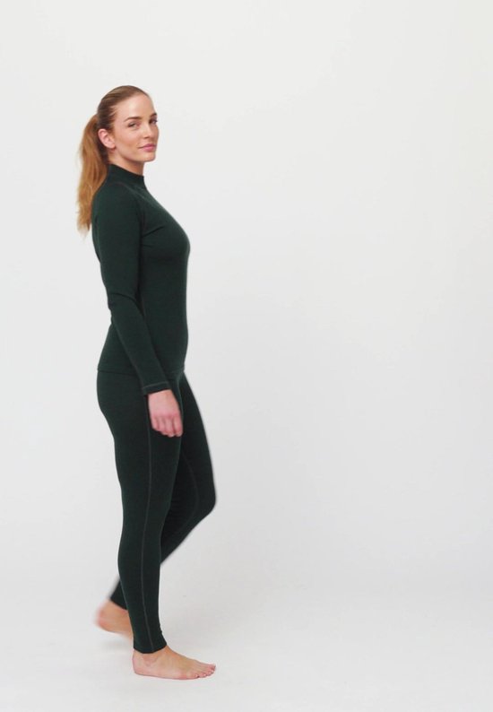 DANISH ENDURANCE Extreme Thermo Leggings - Femme - Laine mérinos - Pantalon thermique - Vert foncé - M