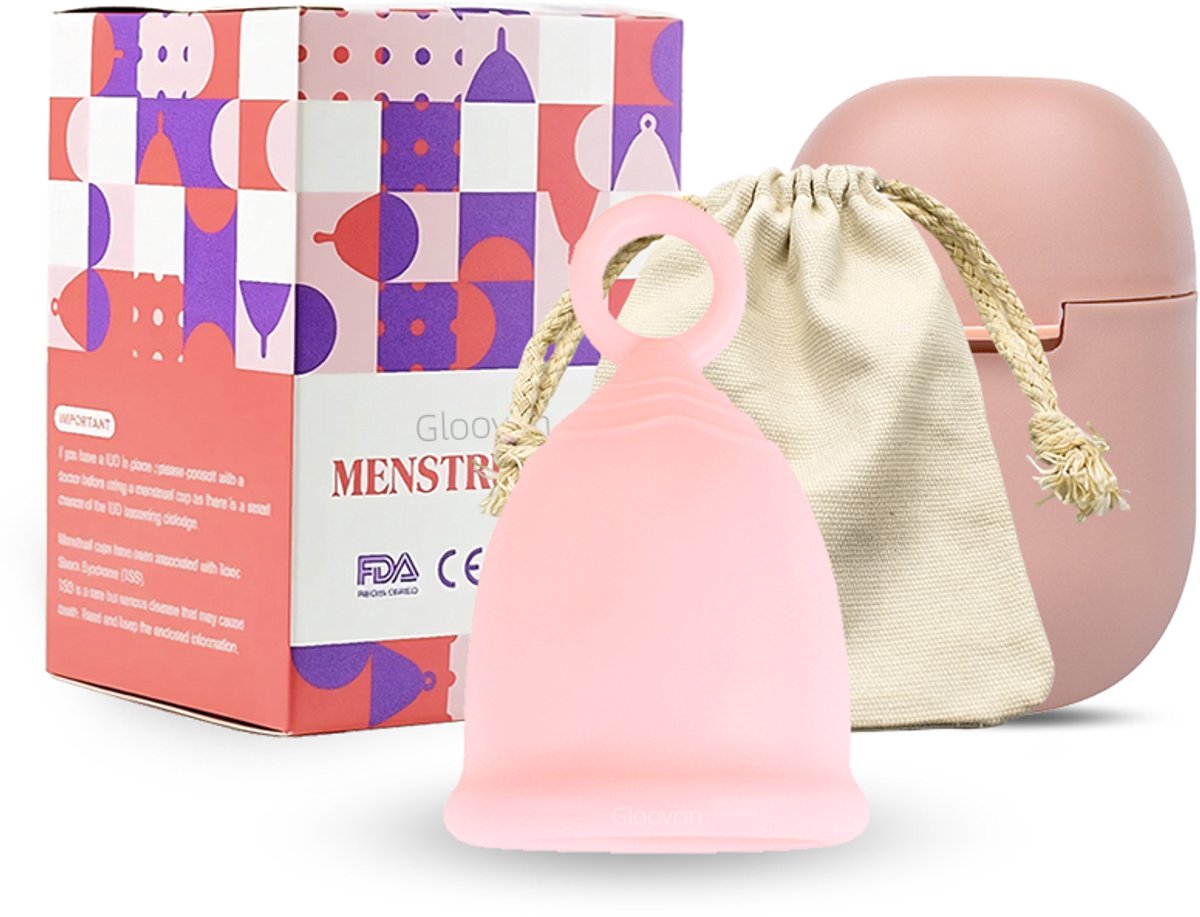 Gloovon® - Luxe Menstruatiecup Met opbergdoos - Maat L - Herbruikbare Menstruatie Cup - Period Menstruatiecup - Menstruatiecup Menstrueren - Saunabezoek Tijdens Menstruatie